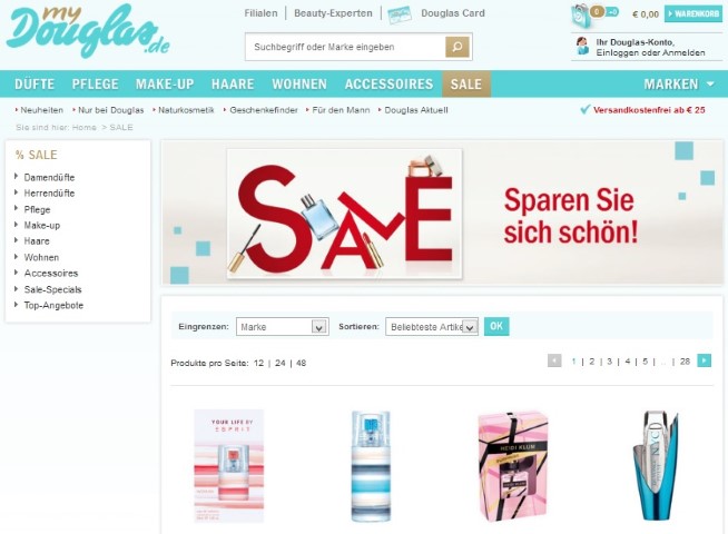 Mit dem Douglas Sale erhält man hochwertige Beautyartikel zum günstigen Preis