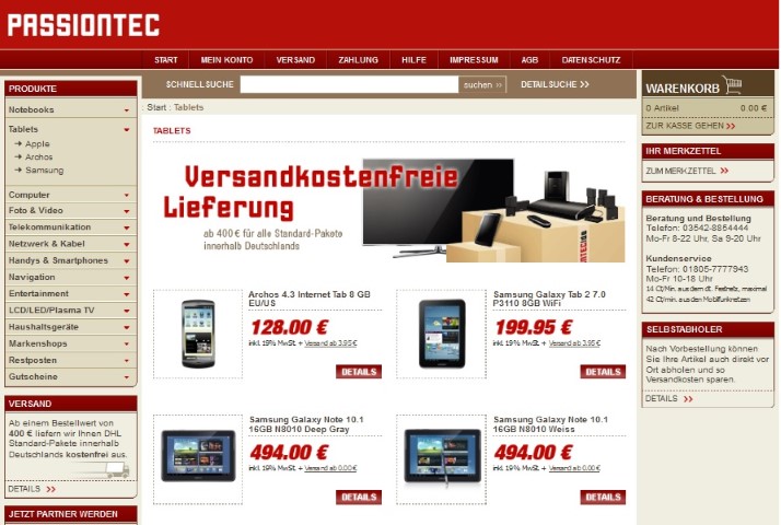 Passiontec Angebot