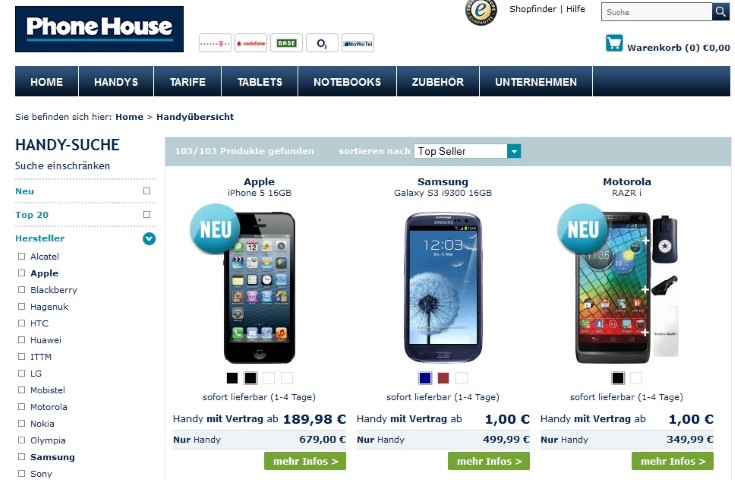 Phonehouse Angebot