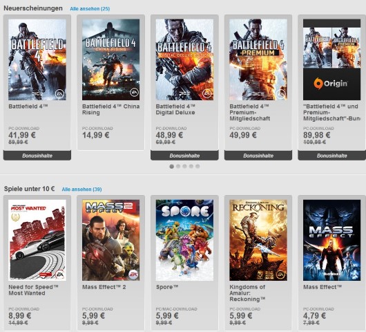 Spiele von Origin